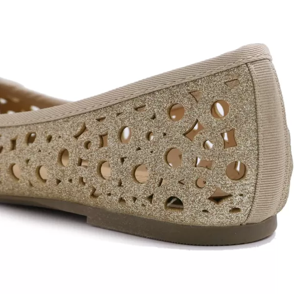 FEVERSOLE Women's Sparkle Memory Foam Cushioned Colorful Shiny Ballet Flats Glitter