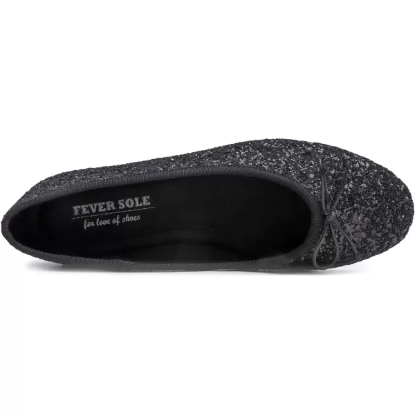 FEVERSOLE Women's Sparkle Memory Foam Cushioned Colorful Shiny Ballet Flats Glitter