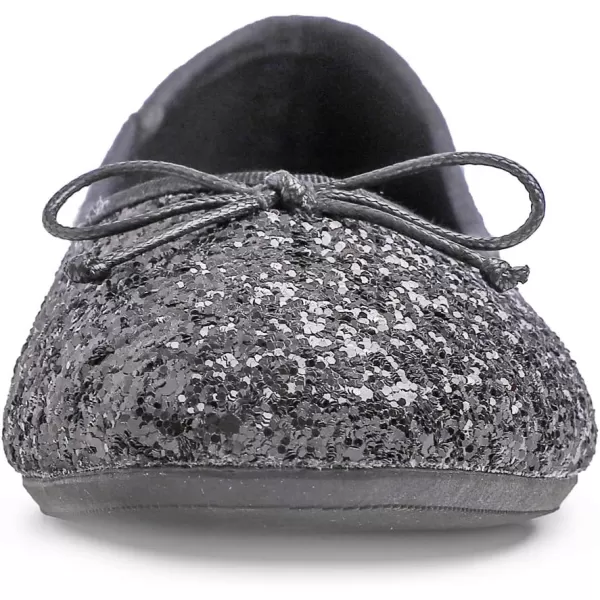 FEVERSOLE Women's Sparkle Memory Foam Cushioned Colorful Shiny Ballet Flats Glitter