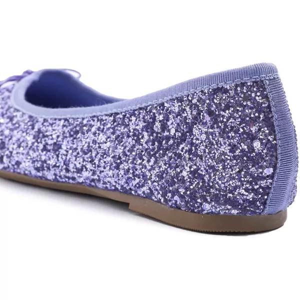 FEVERSOLE Women's Sparkle Memory Foam Cushioned Colorful Shiny Ballet Flats Glitter