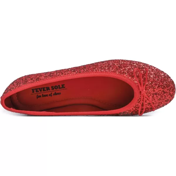 FEVERSOLE Women's Sparkle Memory Foam Cushioned Colorful Shiny Ballet Flats Glitter