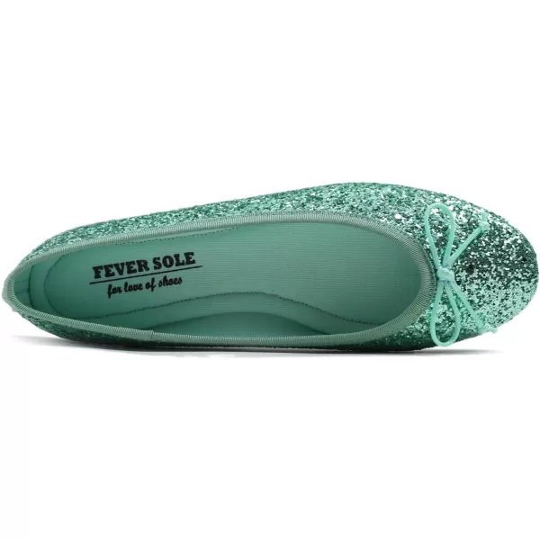 FEVERSOLE Women's Sparkle Memory Foam Cushioned Colorful Shiny Ballet Flats Glitter