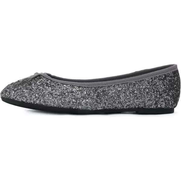 FEVERSOLE Women's Sparkle Memory Foam Cushioned Colorful Shiny Ballet Flats Glitter