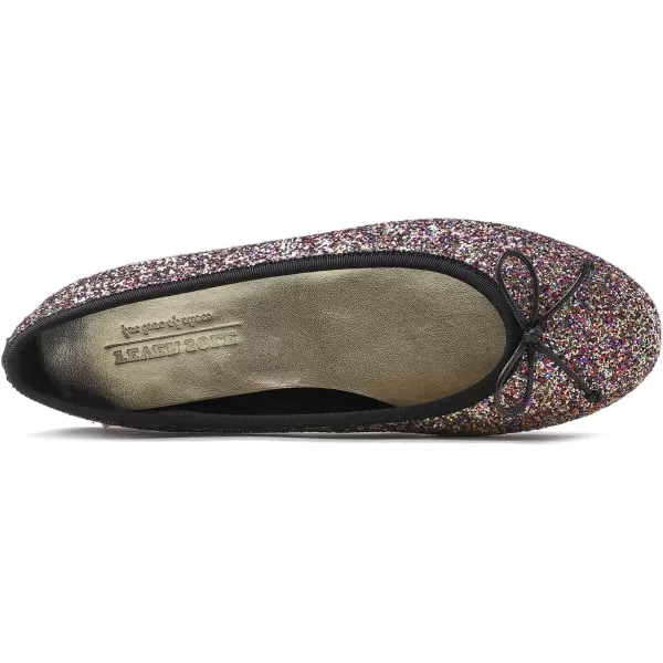 FEVERSOLE Women's Sparkle Memory Foam Cushioned Colorful Shiny Ballet Flats Glitter