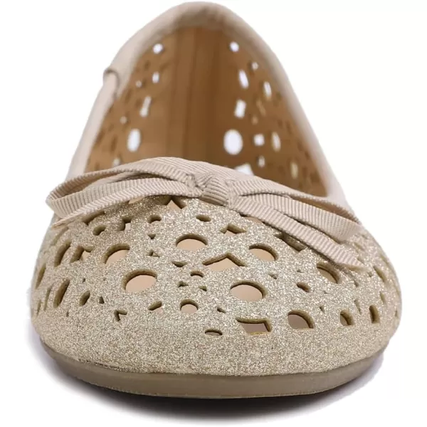 FEVERSOLE Women's Sparkle Memory Foam Cushioned Colorful Shiny Ballet Flats Glitter