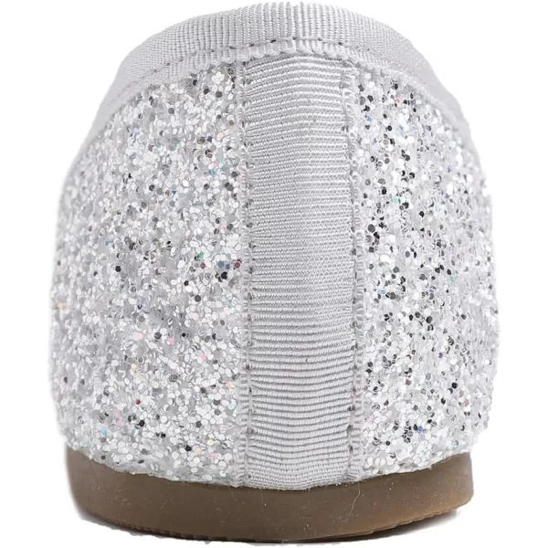 FEVERSOLE Women's Sparkle Memory Foam Cushioned Colorful Shiny Ballet Flats Glitter