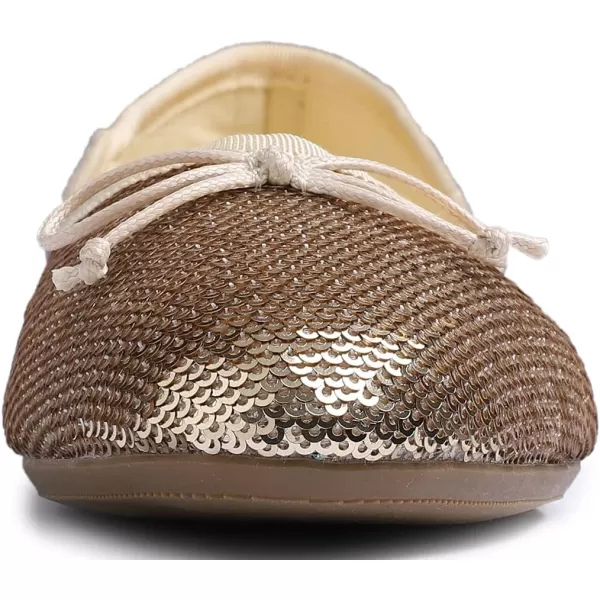 FEVERSOLE Women's Sparkle Memory Foam Cushioned Colorful Shiny Ballet Flats Glitter