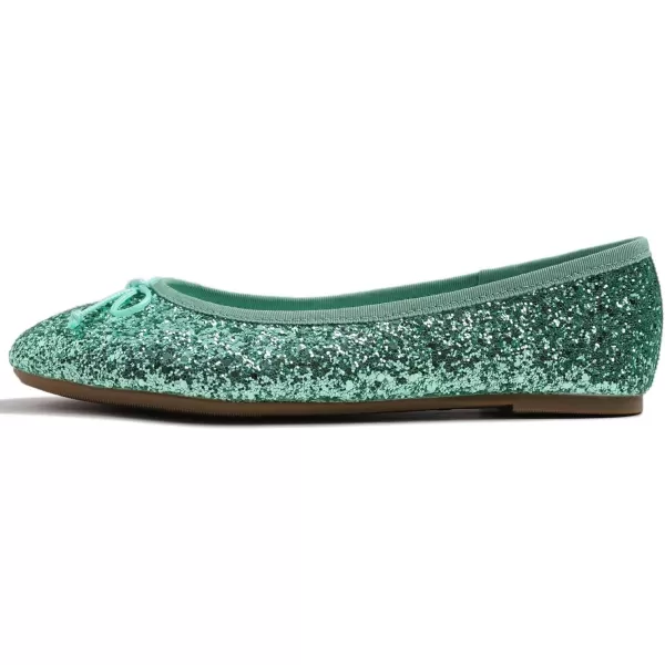 FEVERSOLE Women's Sparkle Memory Foam Cushioned Colorful Shiny Ballet Flats Glitter