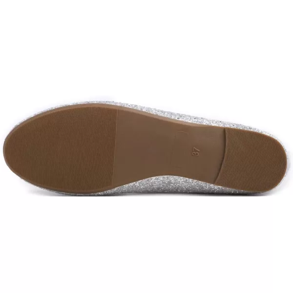 FEVERSOLE Women's Sparkle Memory Foam Cushioned Colorful Shiny Ballet Flats Glitter