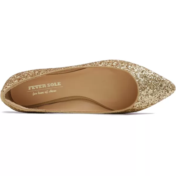 FEVERSOLE Women's Sparkle Memory Foam Cushioned Colorful Shiny Ballet Flats Glitter