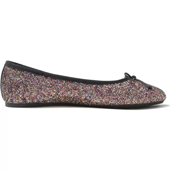 FEVERSOLE Women's Sparkle Memory Foam Cushioned Colorful Shiny Ballet Flats Glitter