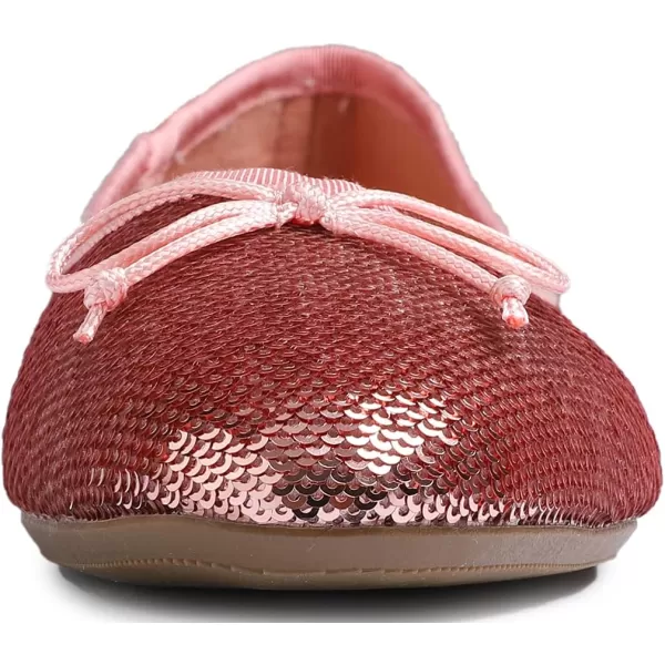 FEVERSOLE Women's Sparkle Memory Foam Cushioned Colorful Shiny Ballet Flats Glitter