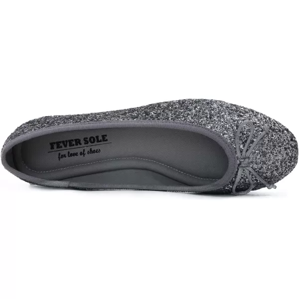 FEVERSOLE Women's Sparkle Memory Foam Cushioned Colorful Shiny Ballet Flats Glitter