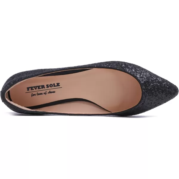 FEVERSOLE Women's Sparkle Memory Foam Cushioned Colorful Shiny Ballet Flats Glitter
