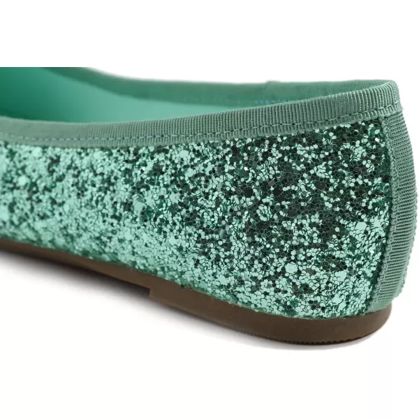 FEVERSOLE Women's Sparkle Memory Foam Cushioned Colorful Shiny Ballet Flats Glitter