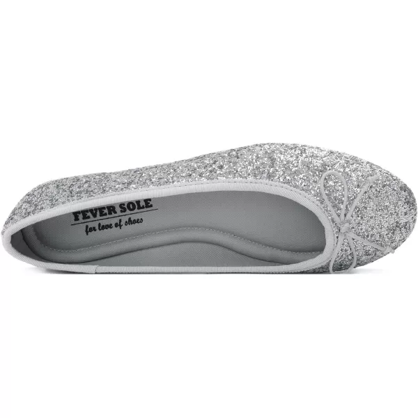 FEVERSOLE Women's Sparkle Memory Foam Cushioned Colorful Shiny Ballet Flats Glitter