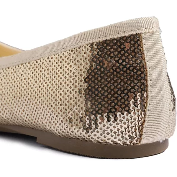 FEVERSOLE Women's Sparkle Memory Foam Cushioned Colorful Shiny Ballet Flats Glitter