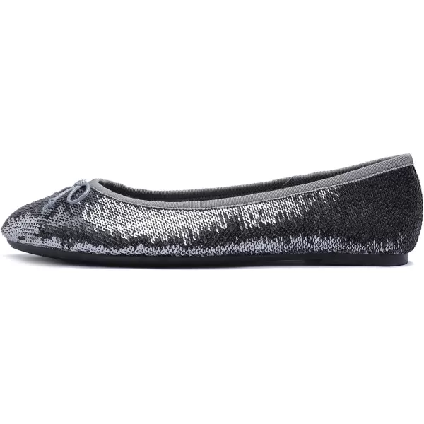 FEVERSOLE Women's Sparkle Memory Foam Cushioned Colorful Shiny Ballet Flats Glitter