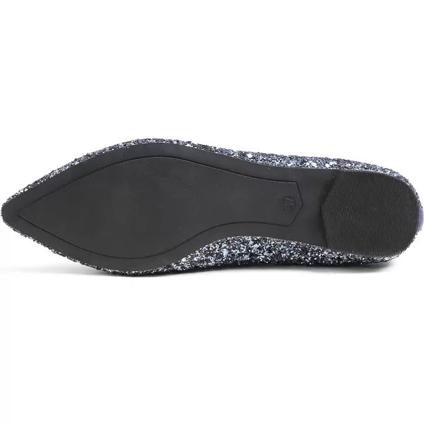 FEVERSOLE Women's Sparkle Memory Foam Cushioned Colorful Shiny Ballet Flats Glitter