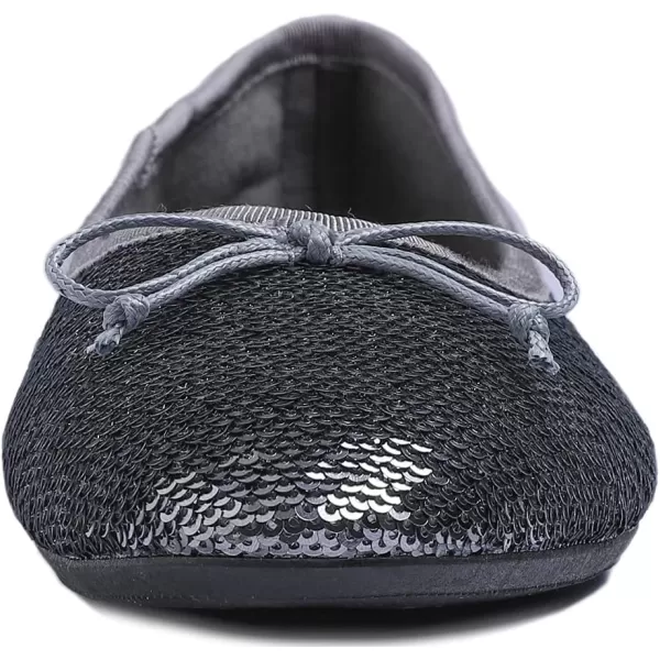 FEVERSOLE Women's Sparkle Memory Foam Cushioned Colorful Shiny Ballet Flats Glitter
