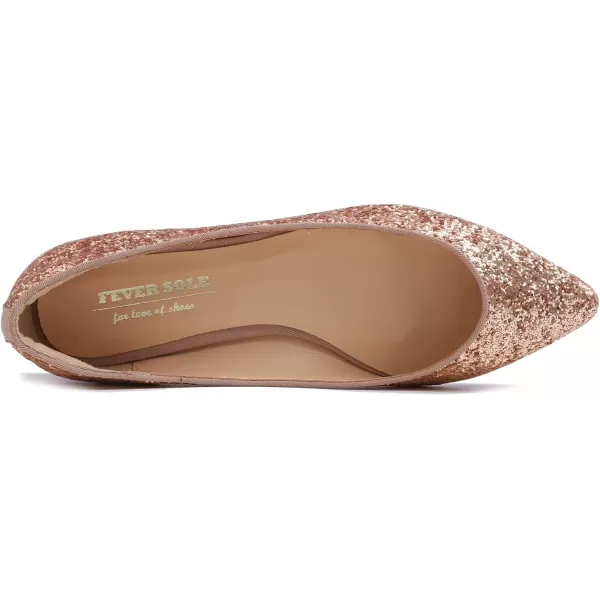 FEVERSOLE Women's Sparkle Memory Foam Cushioned Colorful Shiny Ballet Flats Glitter