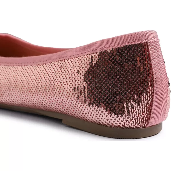 FEVERSOLE Women's Sparkle Memory Foam Cushioned Colorful Shiny Ballet Flats Glitter