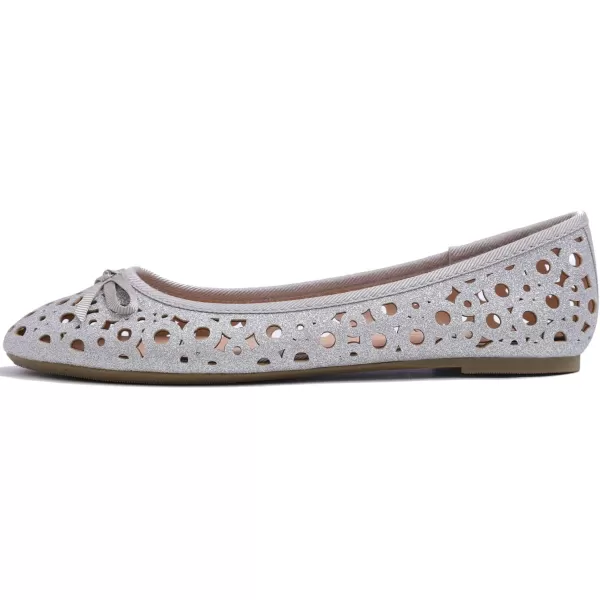 FEVERSOLE Women's Sparkle Memory Foam Cushioned Colorful Shiny Ballet Flats Glitter