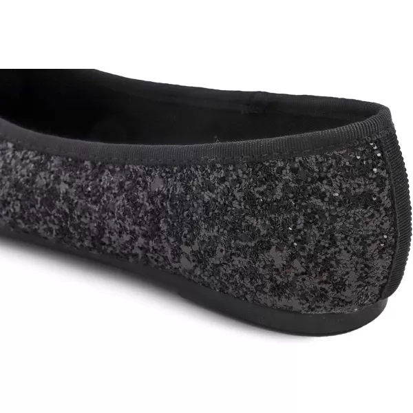 FEVERSOLE Women's Sparkle Memory Foam Cushioned Colorful Shiny Ballet Flats Glitter