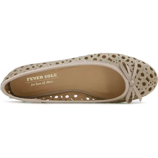 FEVERSOLE Women's Sparkle Memory Foam Cushioned Colorful Shiny Ballet Flats Glitter