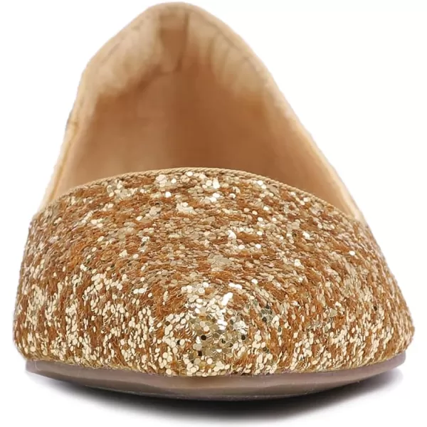 FEVERSOLE Women's Sparkle Memory Foam Cushioned Colorful Shiny Ballet Flats Glitter