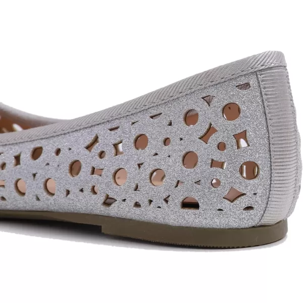 FEVERSOLE Women's Sparkle Memory Foam Cushioned Colorful Shiny Ballet Flats Glitter