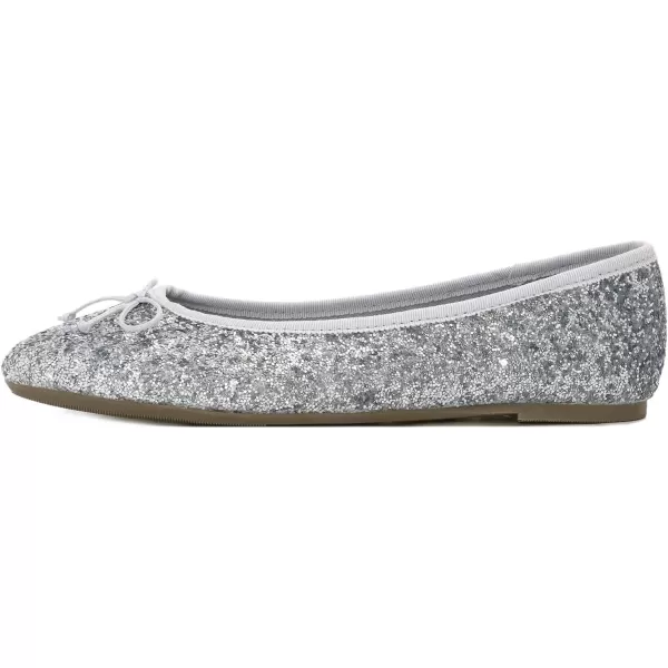 FEVERSOLE Women's Sparkle Memory Foam Cushioned Colorful Shiny Ballet Flats Glitter