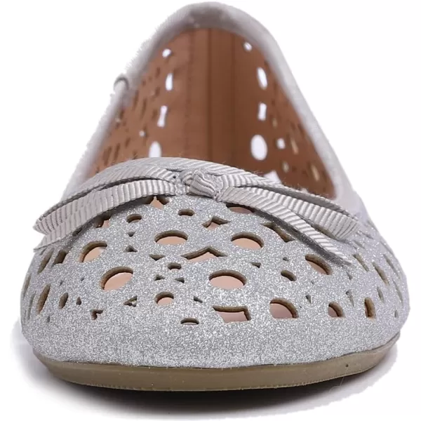 FEVERSOLE Women's Sparkle Memory Foam Cushioned Colorful Shiny Ballet Flats Glitter