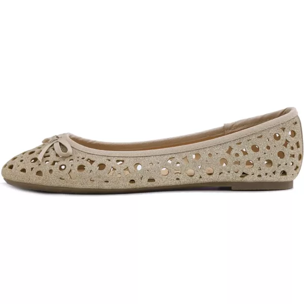 FEVERSOLE Women's Sparkle Memory Foam Cushioned Colorful Shiny Ballet Flats Glitter