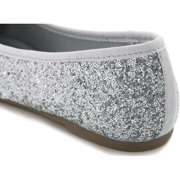 FEVERSOLE Women's Sparkle Memory Foam Cushioned Colorful Shiny Ballet Flats Glitter