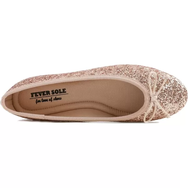 FEVERSOLE Women's Sparkle Memory Foam Cushioned Colorful Shiny Ballet Flats Glitter