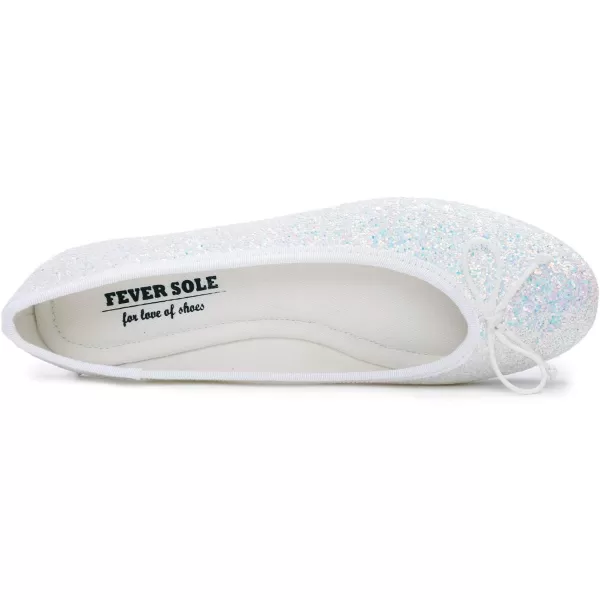 FEVERSOLE Women's Sparkle Memory Foam Cushioned Colorful Shiny Ballet Flats Glitter