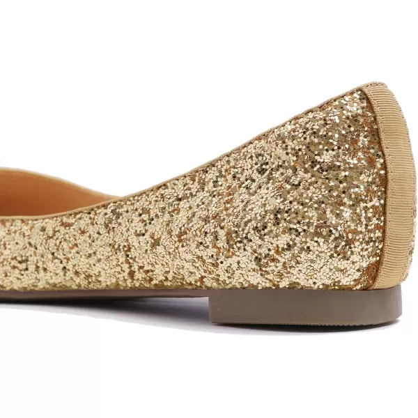 FEVERSOLE Women's Sparkle Memory Foam Cushioned Colorful Shiny Ballet Flats Glitter