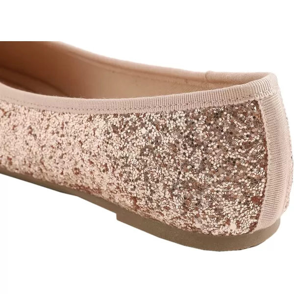 FEVERSOLE Women's Sparkle Memory Foam Cushioned Colorful Shiny Ballet Flats Glitter