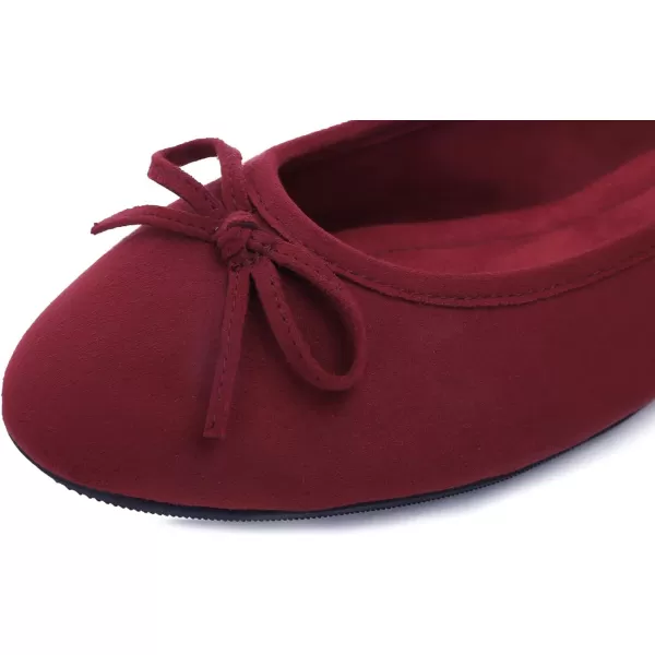 FEVERSOLE Women's Ultra Soft Colorful Memory Foam Cushioned Faux Suede Home Ballet Flats