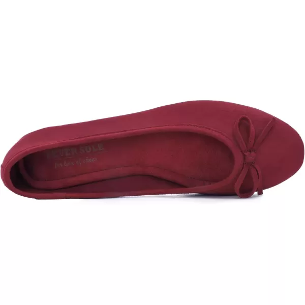 FEVERSOLE Women's Ultra Soft Colorful Memory Foam Cushioned Faux Suede Home Ballet Flats