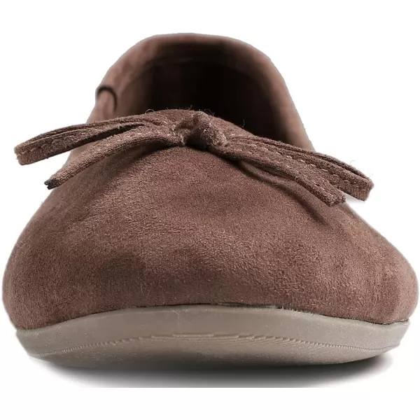 FEVERSOLE Women's Ultra Soft Colorful Memory Foam Cushioned Faux Suede Home Ballet Flats