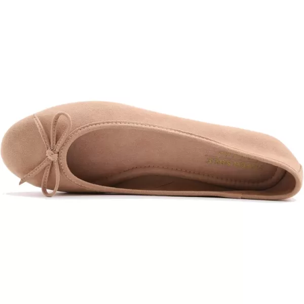 FEVERSOLE Women's Ultra Soft Colorful Memory Foam Cushioned Faux Suede Home Ballet Flats