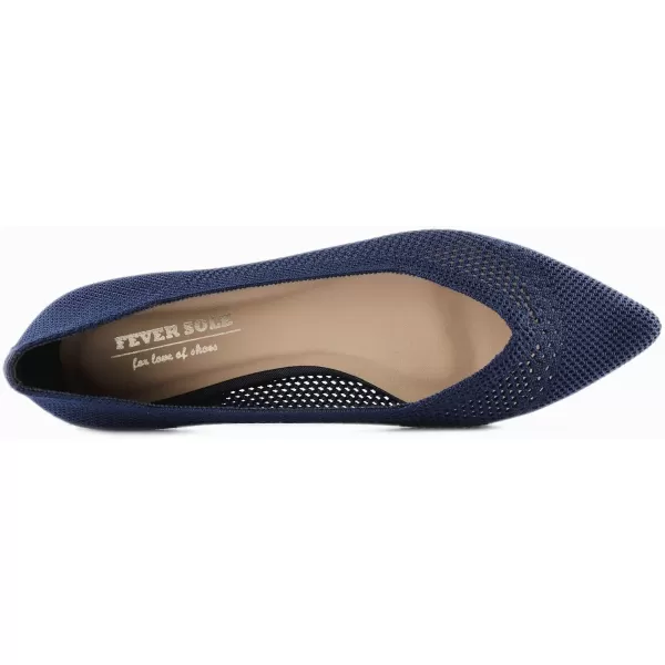 FEVERSOLE Women's Woven Pointy Fashion Cutouts Breathable Knit Flat Shoes