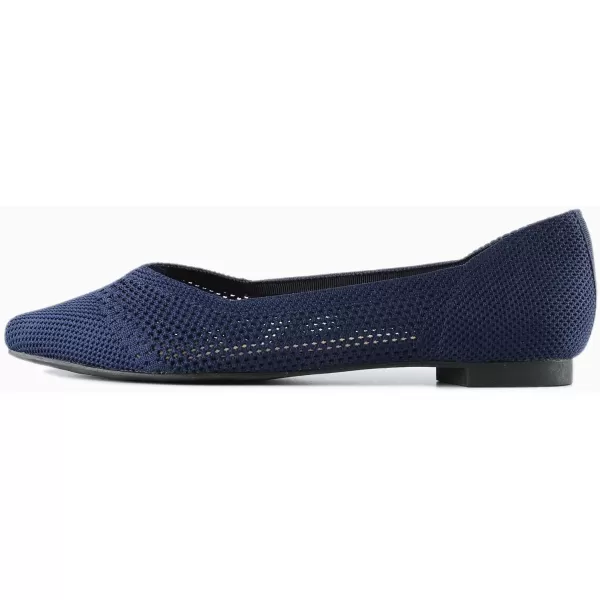 FEVERSOLE Women's Woven Pointy Fashion Cutouts Breathable Knit Flat Shoes