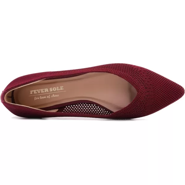 FEVERSOLE Women's Woven Pointy Fashion Cutouts Breathable Knit Flat Shoes