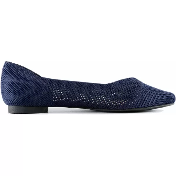 FEVERSOLE Women's Woven Pointy Fashion Cutouts Breathable Knit Flat Shoes
