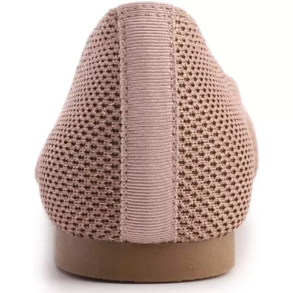 FEVERSOLE Women's Woven Pointy Fashion Cutouts Breathable Knit Flat Shoes