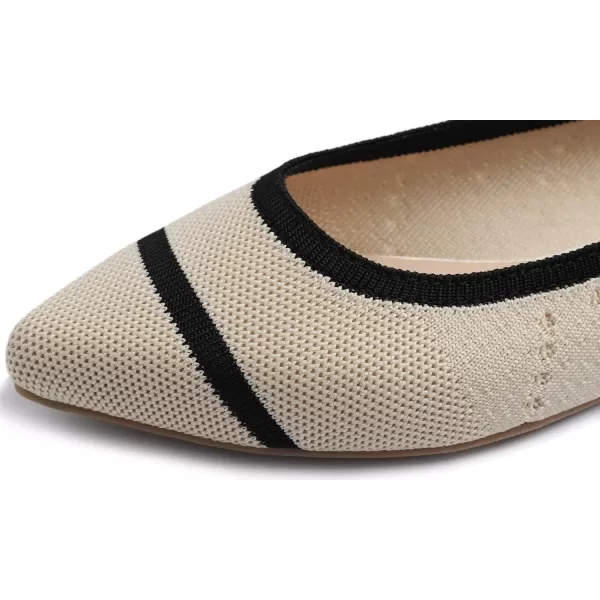 FEVERSOLE Women's Woven Pointy Fashion Cutouts Breathable Knit Flat Shoes