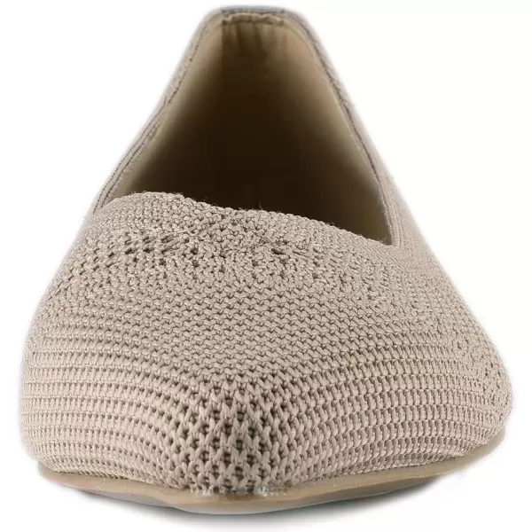 FEVERSOLE Women's Woven Pointy Fashion Cutouts Breathable Knit Flat Shoes